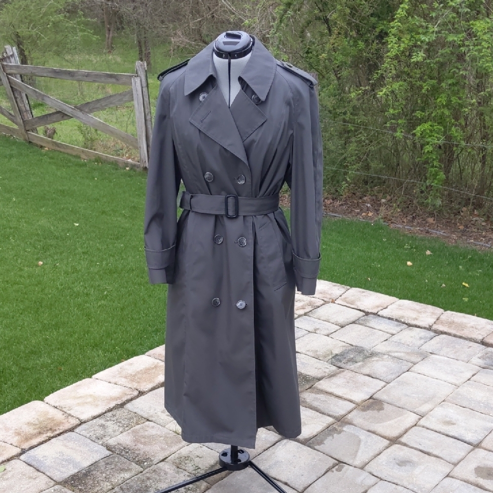 John Weitz Vintage Gray Trench Coat
